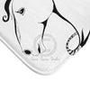 Horse Doodle Blue Tribal Ink Art Bath Mat Home Decor