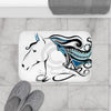 Horse Doodle Blue Tribal Ink Art Bath Mat Home Decor