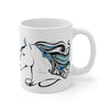 Horse Doodle Blue Tribal Ink Art Mug 11Oz