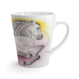 Horse Rainbow Running Watercolor Art Latte Mug 12Oz Mug