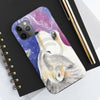 Howling Cosmic Wolf Watercolor Ink Art Case Mate Tough Phone Cases