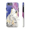 Howling Cosmic Wolf Watercolor Ink Art Case Mate Tough Phone Cases Iphone 6/6S