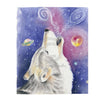 Howling Wolf Galaxy Cosmic Watercolor Art Velveteen Plush Blanket 50 × 60 All Over Prints