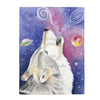 Howling Wolf Galaxy Cosmic Watercolor Art Velveteen Plush Blanket 60 × 80 All Over Prints