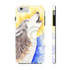 Howling Wolf Moon Watercolor Art Case Mate Tough Phone Cases Iphone 6/6S Plus