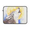 Howling Wolf Moon Watercolor Art Laptop Sleeve 15