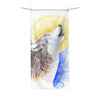 Howling Wolf Moon Watercolor Art Polycotton Towel 36 × 72 Home Decor