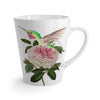 Hummingbird And Pink Vintage Rose Watercolor Art Latte Mug Mug