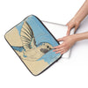 Hummingbird Beige Blue Watercolor Ink Laptop Sleeve