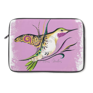 Hummingbird Doodle Cute Pink Laptop Sleeve 13