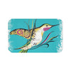 Hummingbird Doodle Teal Ink Art Bath Mat Large 34X21 Home Decor