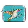 Hummingbird Doodle Teal Ink Art Laptop Sleeve 13