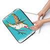 Hummingbird Doodle Teal Ink Art Laptop Sleeve