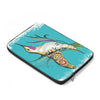 Hummingbird Doodle Teal Ink Art Laptop Sleeve