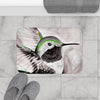 Hummingbird Green Black Ink Art Bath Mat Home Decor