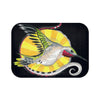 Hummingbird Ink Art Dark Bluish Bath Mat Small 24X17 Home Decor