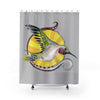 Hummingbird Ink Art Grey Shower Curtain 71X74 Home Decor