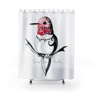 Hummingbird Ink Art Shower Curtains 71X74 Home Decor