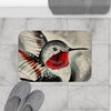 Hummingbird Red Black Ink Art Bath Mat Home Decor