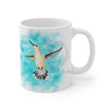 Hummingbird Sky Blue Watercolor Art Mug 11Oz