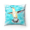 Hummingbird Sky Blue Watercolor Art Square Pillow Home Decor
