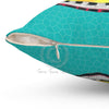 Hummingbird Teal Tribal Ink Art Square Pillow Home Decor
