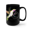 Hummingbird Tribal Floral Black Mug 15Oz