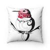 Hummingbird Tribal Ink Red Square Pillow 14X14 Home Decor