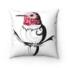 Hummingbird Tribal Ink Red Square Pillow Home Decor
