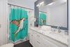 Hummingbird Tribal Ink Teal Shower Curtain Home Decor