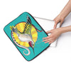 Hummingbird Tribal Teal Ink Art Laptop Sleeve