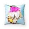 Hummingbird Watercolor Ink Square Pillow Home Decor