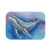 Humpback Whale Air Bubbles Blue Pink Watercolor Art Bath Mat 24 × 17 Home Decor