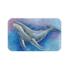 Humpback Whale Air Bubbles Blue Pink Watercolor Art Bath Mat 34 × 21 Home Decor