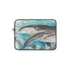 Humpback Whale And The Wave Vintage Map Nautical Watercolor Art Laptop Sleeve 15