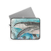 Humpback Whale And The Wave Vintage Map Nautical Watercolor Art Laptop Sleeve