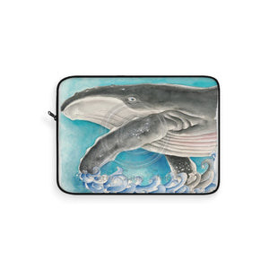 Humpback Whale And The Wave Watercolor Art Laptop Sleeve 15