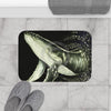 Humpback Whale Bubbles Green Ink Bath Mat Home Decor