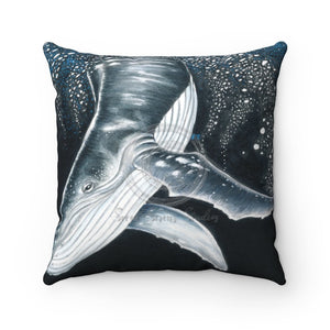 Humpback Whale Bubbles Ink Square Pillow 14 × Home Decor