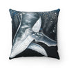 Humpback Whale Bubbles Ink Square Pillow Home Decor