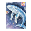Humpback Whale Cosmic Galaxy Watercolor White Velveteen Plush Blanket 30 × 40 All Over Prints