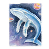 Humpback Whale Cosmic Galaxy Watercolor White Velveteen Plush Blanket 60 × 80 All Over Prints