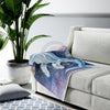 Humpback Whale Cosmic Galaxy Watercolor White Velveteen Plush Blanket All Over Prints