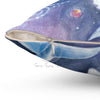 Humpback Whale Cosmic Watercolor Square Pillow Home Decor