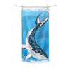 Humpback Whale Doodle Ink Blue Brushed Watercolor Art Polycotton Towel Bath 30X60 Home Decor
