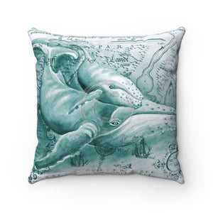 Humpback Whale Family Watercolor Art Square Pillow 14 X Home Decor