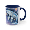 Humpback Whale Galaxy Watercolor Art Accent Coffee Mug 11Oz Navy /