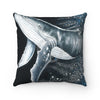 Humpback Whale Ii Bubbles Ink Square Pillow Home Decor