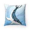 Humpback Whale Ink Tribal Watercolor Art Square Pillow 14X14 Home Decor