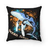 Humpback Whale Ocean Song Black Square Pillow 14 × Home Decor